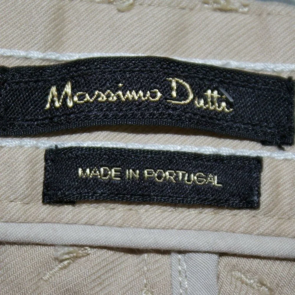 Massimo Dutti Tapered Trouser Pants Size 9.5 Beige Mid Rise Stretch - Picture 3 of 10